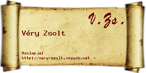 Véry Zsolt névjegykártya